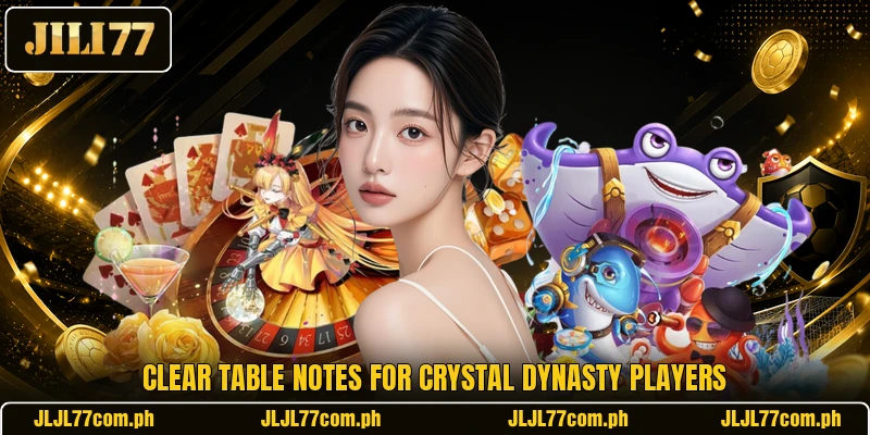 Clear table notes for Crystal Dynasty players Clear table notes for Crystal Dynasty players