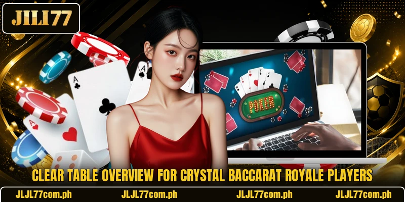 Clear table overview for Crystal Baccarat Royale players Clear table overview for Crystal Baccarat Royale players