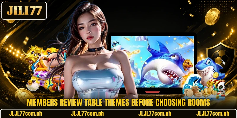 Members review table themes before choosing rooms Members review table themes before choosing rooms