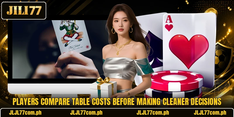 Players compare table costs before making cleaner decisions Players compare table costs before making cleaner decisions