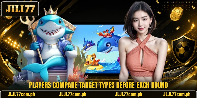 Players compare target types before each round Players compare target types before each round