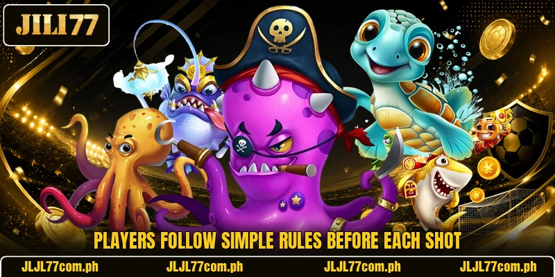Players follow simple rules before each shot Players follow simple rules before each shot