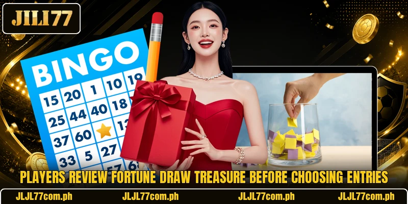 Players review Fortune Draw Treasure before choosing entries Players review Fortune Draw Treasure before choosing entries
